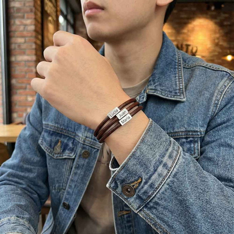 pulsera-cuero-hombre-personalizada-697zic-1.jpg pulsera cuero hombre personalizada - Imagen 1